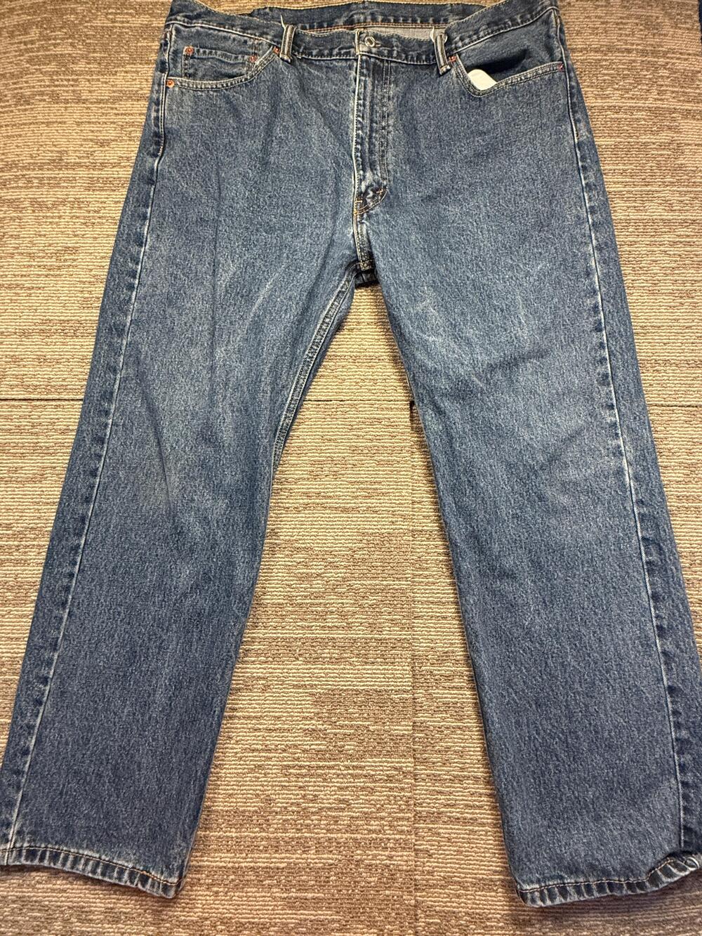 Levis 505 Jeans Mens 42x30 Blue Medium Wash Regular Fit Straight Denim Pants